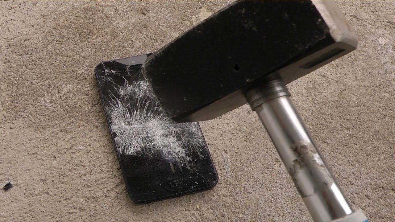 iPhone5 パネル耐久テスト ハンマードロップ動画